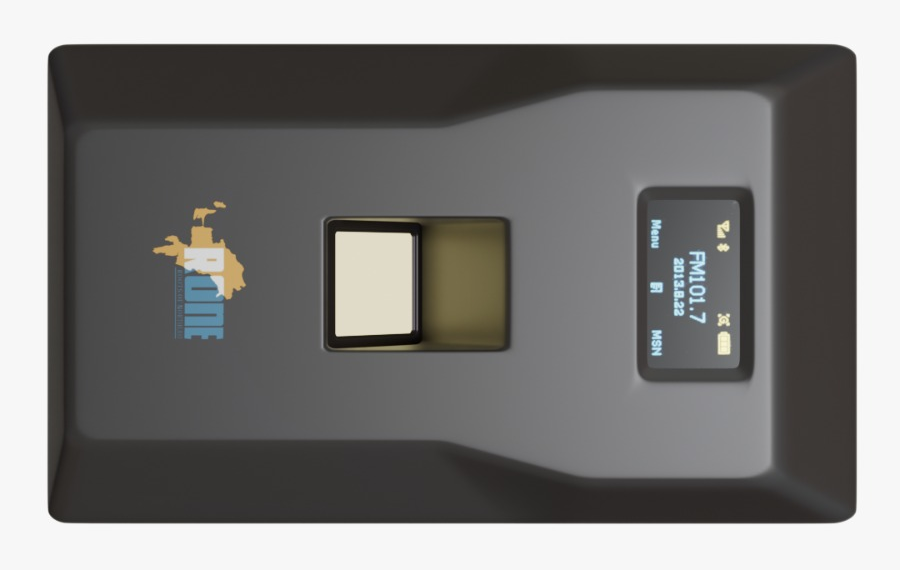 Top view with sensor, display and ROne logo